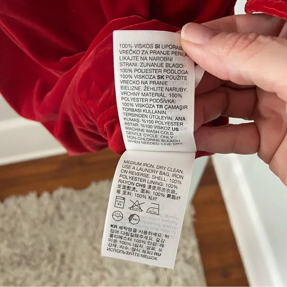 NWT & Other Stories Red Velvet A-Line Open Back Mini Party Dress size 2 - Picture 6 of 9